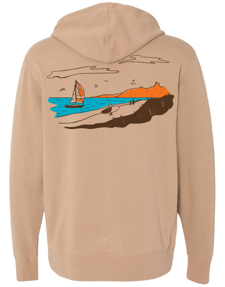 Beach Zip Lightweight Hoodie Infusco Coffee Roasters